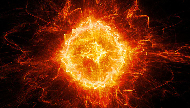Abstract fiery sphere representing Agni as the primary metabolic engine and source of human vitality