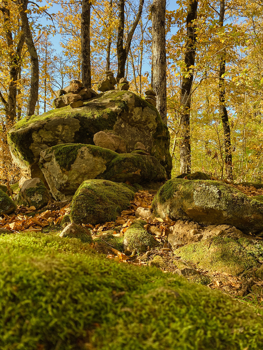 Stack of balanced zen stones on a pebble beach at sunset symbolizing the stability and grounding of the Earth element